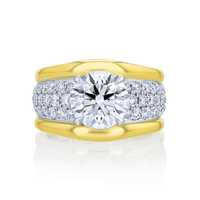 Pave' Band Diamond Mount with Gold Trims - Marvels Co.