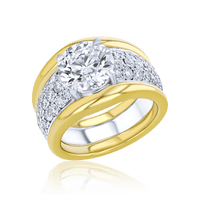 Pave' Band Diamond Mount with Gold Trims - Marvels Co.