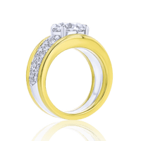 Pave' Band Diamond Mount with Gold Trims - Marvels Co.