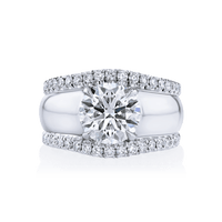 Wide Band Diamond Mount with Pave' Trims - Marvels Co.