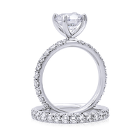 Diamond Band Solitaire Engagement Ring - Marvels Co.