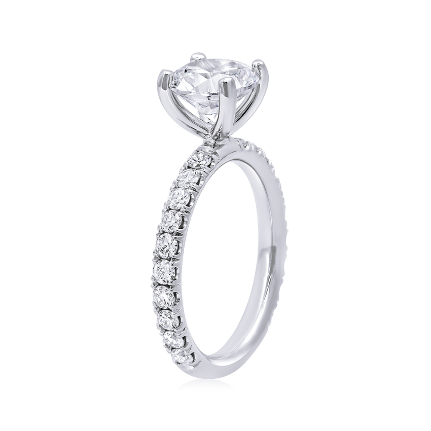 Diamond Band Solitaire Engagement Ring - Marvels Co.