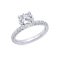 Diamond Band Solitaire Engagement Ring - Marvels Co.