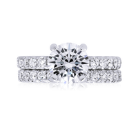 Diamond Band Solitaire Engagement Ring - Marvels Co.