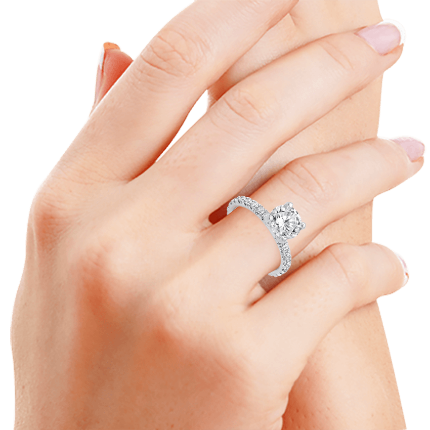 Diamond Band Solitaire Engagement Ring - Marvels Co.