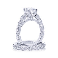 Round & Marquise Band Engagement Ring - Marvels Co.