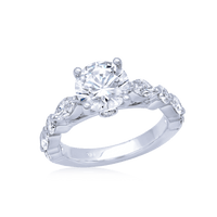 Round & Marquise Band Engagement Ring - Marvels Co.