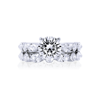 Round & Marquise Band Engagement Ring - Marvels Co.