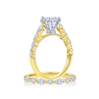 Marquise Band Round Engagement Ring - Marvels Co.