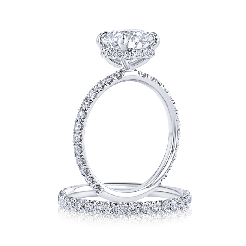 Diamond Band Round Engagement Ring - Marvels Co.