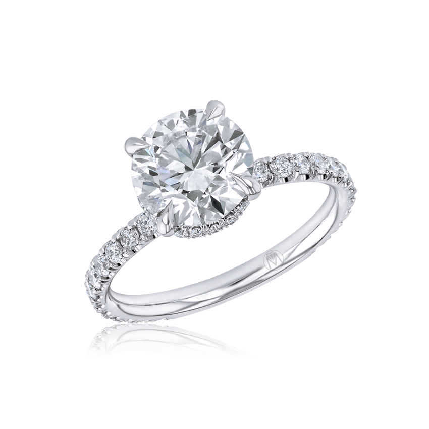 Diamond Band Round Engagement Ring - Marvels Co.