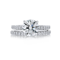 Diamond Band Round Engagement Ring - Marvels Co.