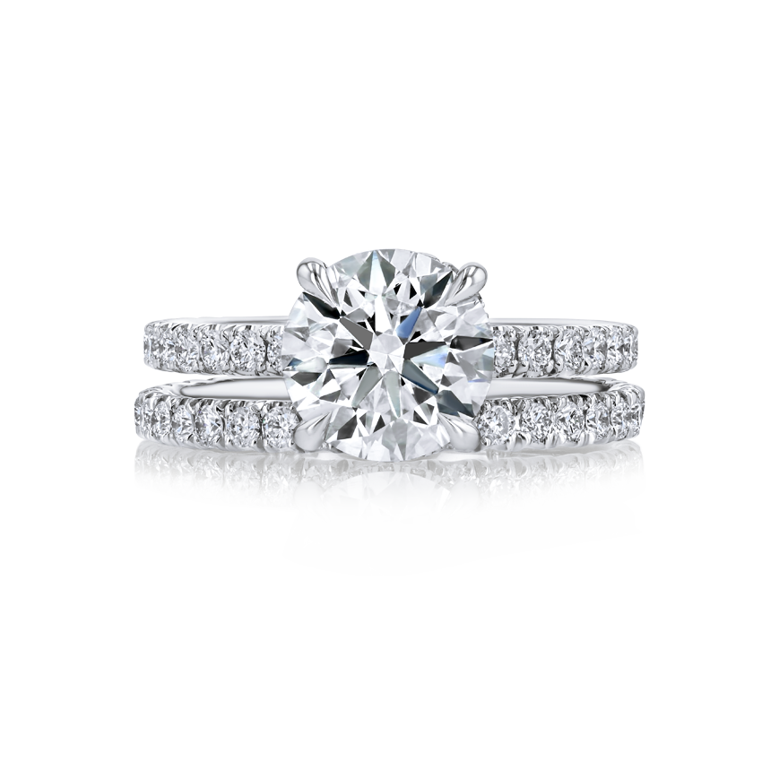 Diamond Band Round Engagement Ring - Marvels Co.