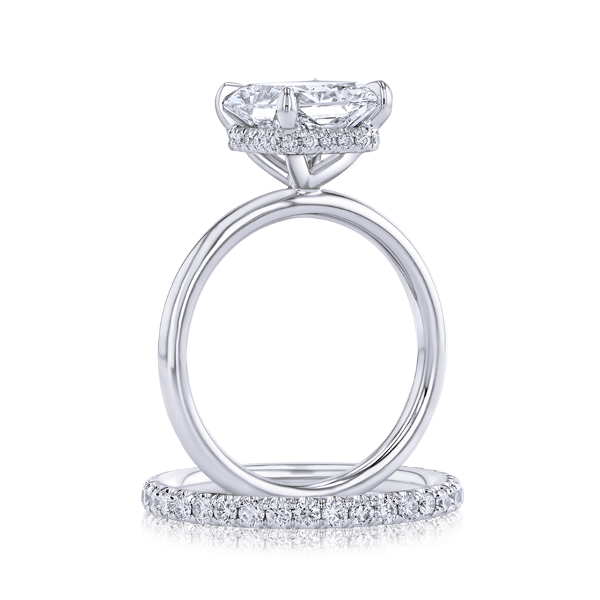 Hidden Halo Radiant Cut Engagement Ring - Marvels Co.