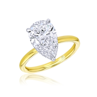 Hidden Halo Pear Shaped Engagement Ring - Marvels Co.