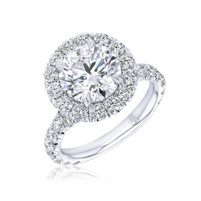 Round Halo Engagement Ring - Marvels Co.