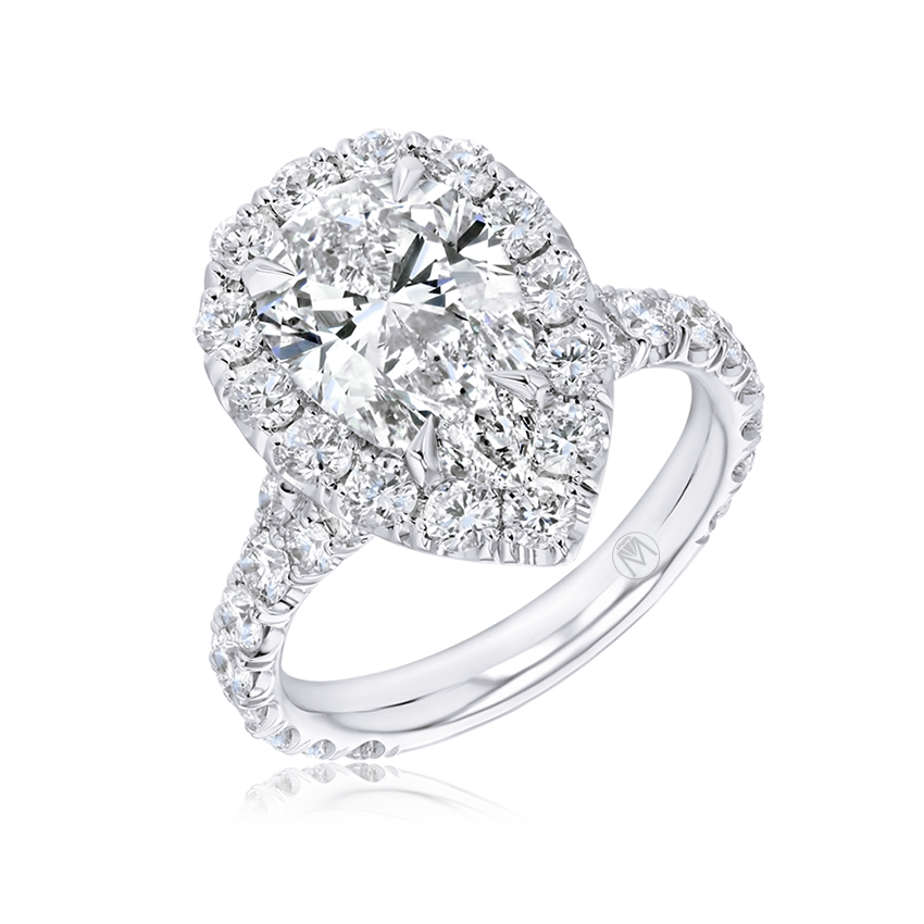 Pear Shaped Halo Engagement Ring - Marvels Co.