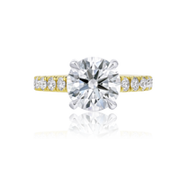 Cathedral Diamond Band Round Engagement Ring - Marvels Co.