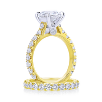 Cathedral Diamond Band Oval Engagement Ring - Marvels Co.