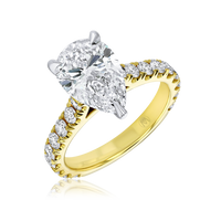 Diamond Band Pear Shaped Engagement Ring - Marvels Co.