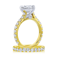 Diamond Band Pear Shaped Engagement Ring - Marvels Co.