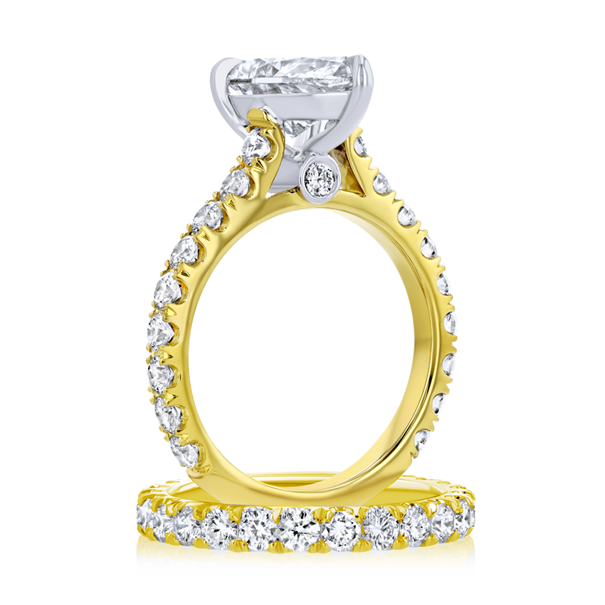 Diamond Band Pear Shaped Engagement Ring - Marvels Co.