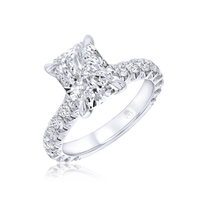 Diamond Band Radiant Cut Engagement Ring - Marvels Co.