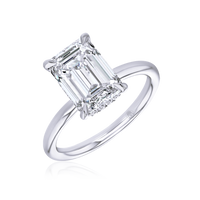 Hidden-Halo Emerald Cut Engagement Ring - Marvels Co.