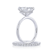 Hidden-Halo Emerald Cut Engagement Ring - Marvels Co.