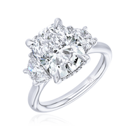 Cushion Cut Diamond Ring with Half Moon Sides - Marvels Co.