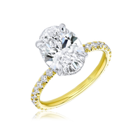 Diamond Band Oval Engagement Ring - Marvels Co.