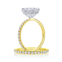 Diamond Band Oval Engagement Ring - Marvels Co.