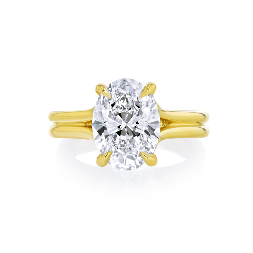 Double-Band Oval Engagement Ring - Marvels Co.