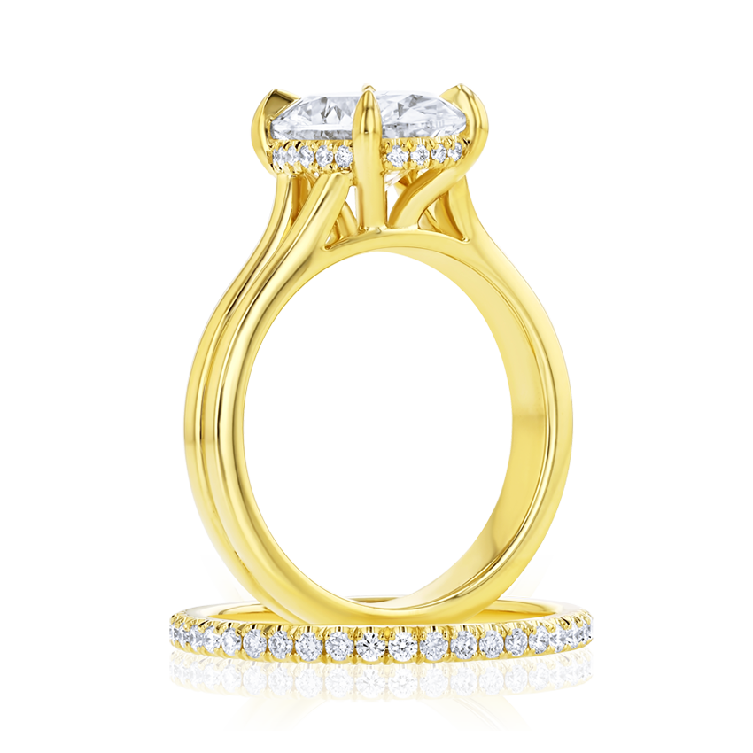 Double-Band Oval Engagement Ring - Marvels Co.