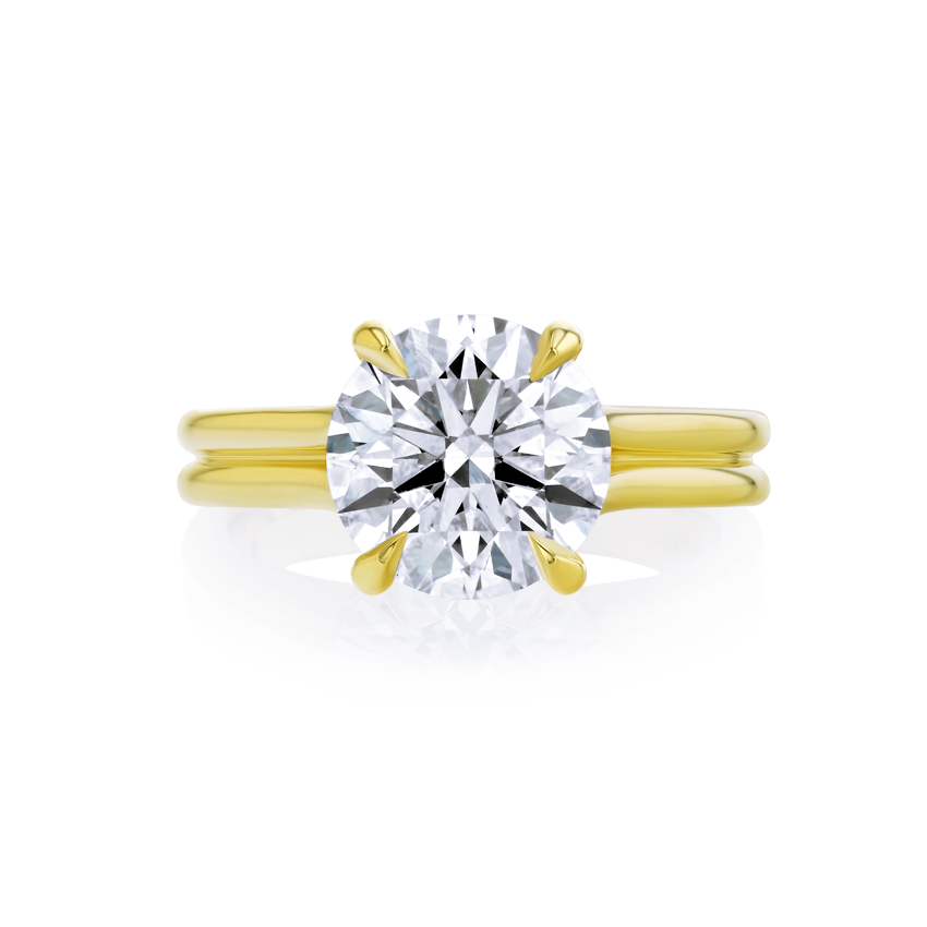 Double-Band Round Engagement Ring - Marvels Co.