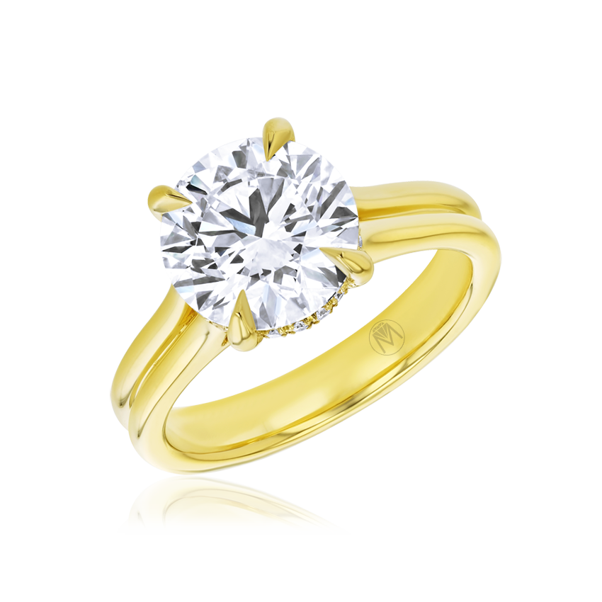 Double-Band Round Engagement Ring - Marvels Co.