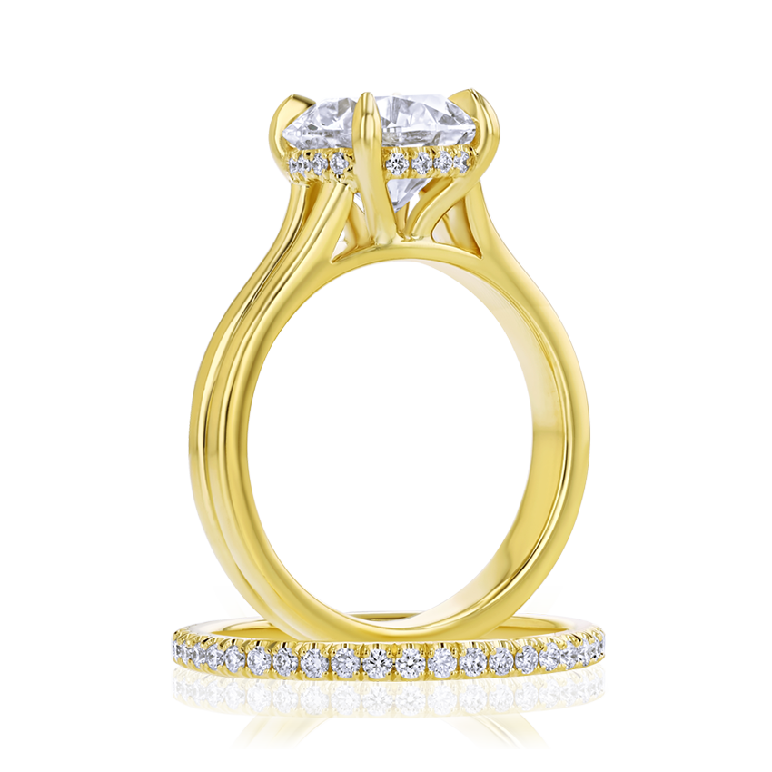 Double-Band Round Engagement Ring - Marvels Co.