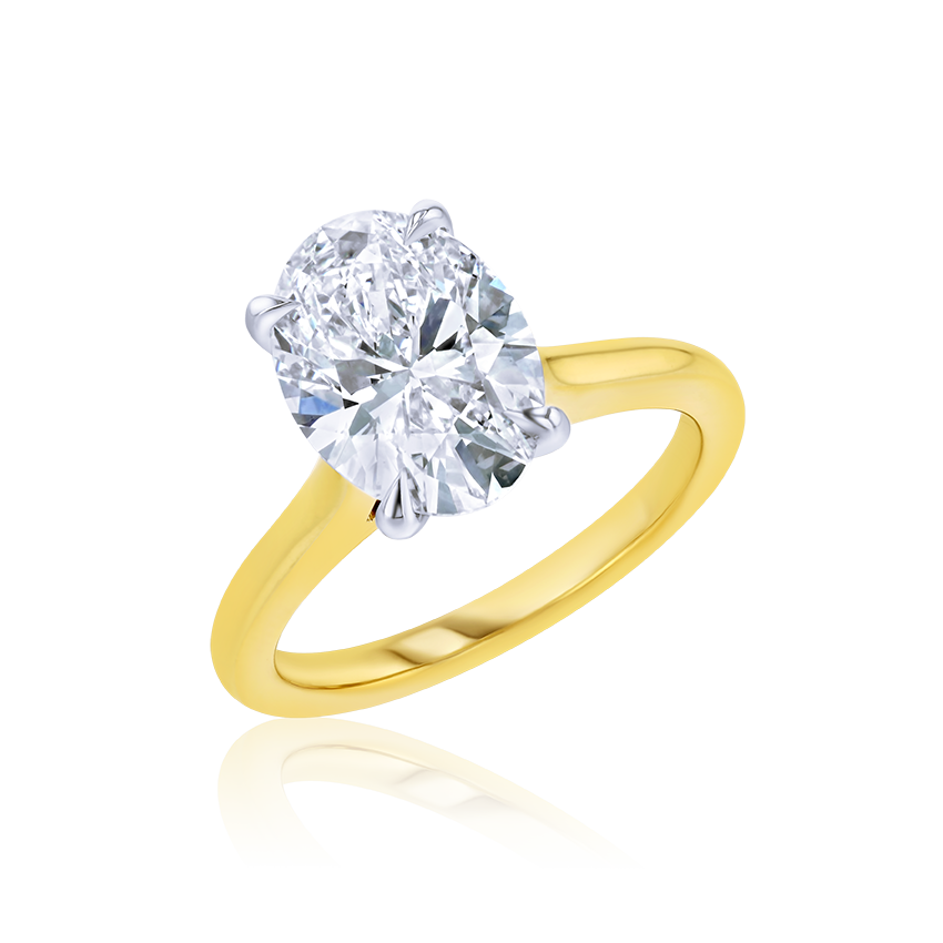 3-Carat Oval Solitaire Diamond Ring - Marvels Co.