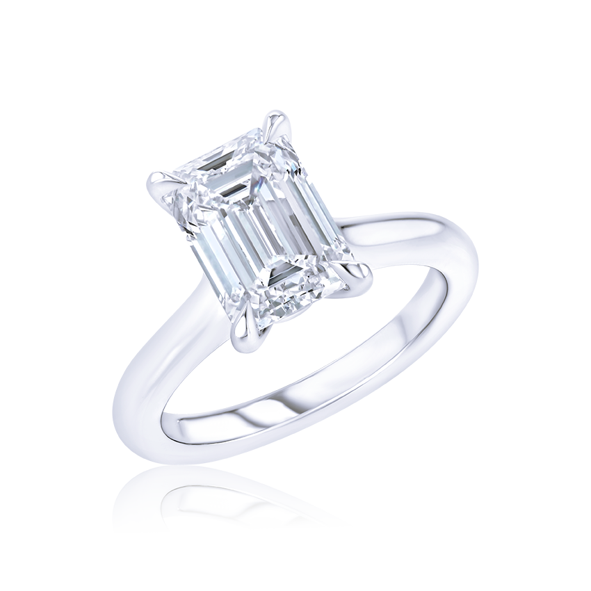 3-Carat Emerald Cut Solitaire Diamond Ring - Marvels Co.