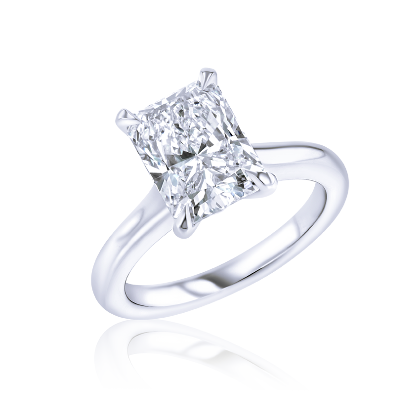 3-Carat Radiant Cut Solitaire Diamond Ring - Marvels Co.