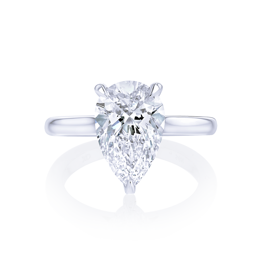 3-Carat Pear Shaped Solitaire Diamond Ring - Marvels Co.