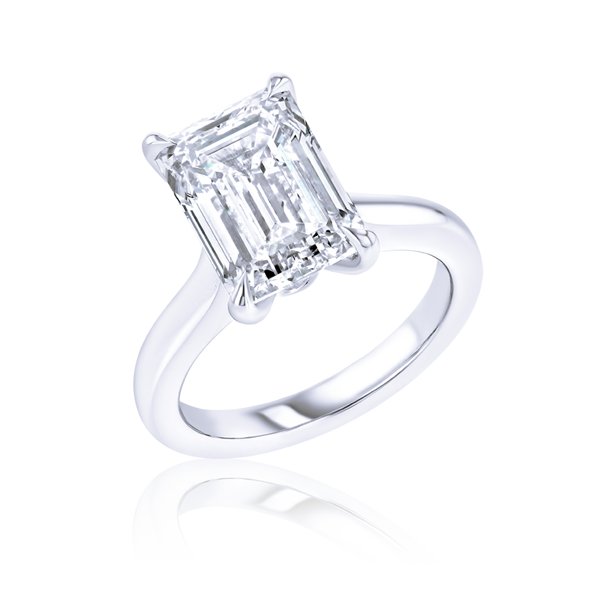 5-Carat Emerald Cut Solitaire Diamond Ring - Marvels Co.