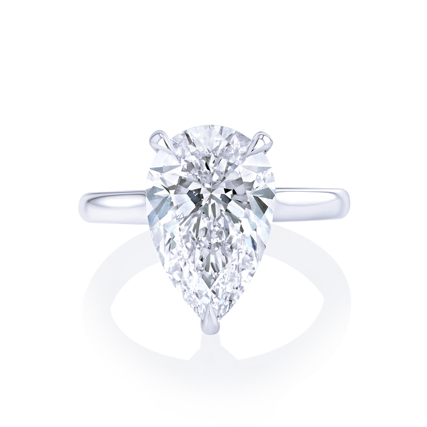 5-Carat Pear Shaped Solitaire Diamond Ring - Marvels Co.