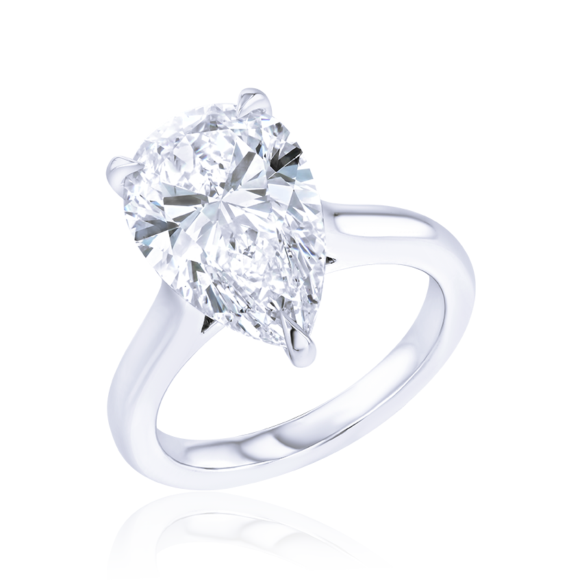 5-Carat Pear Shaped Solitaire Diamond Ring - Marvels Co.