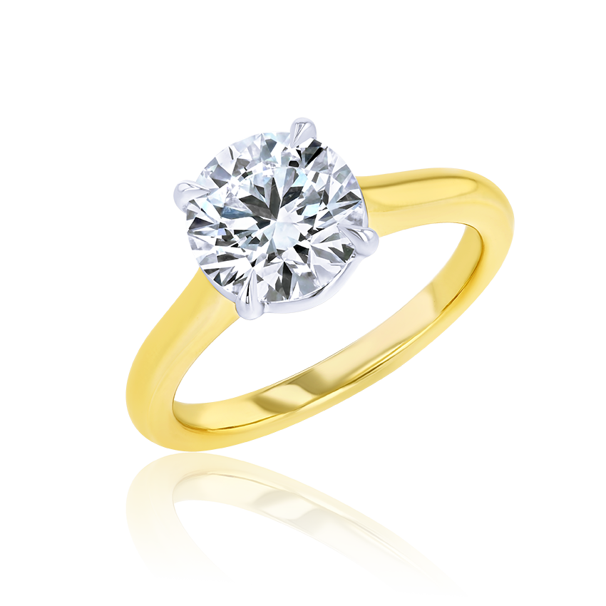 Low-Profile Round Engagement Ring - Marvels Co.