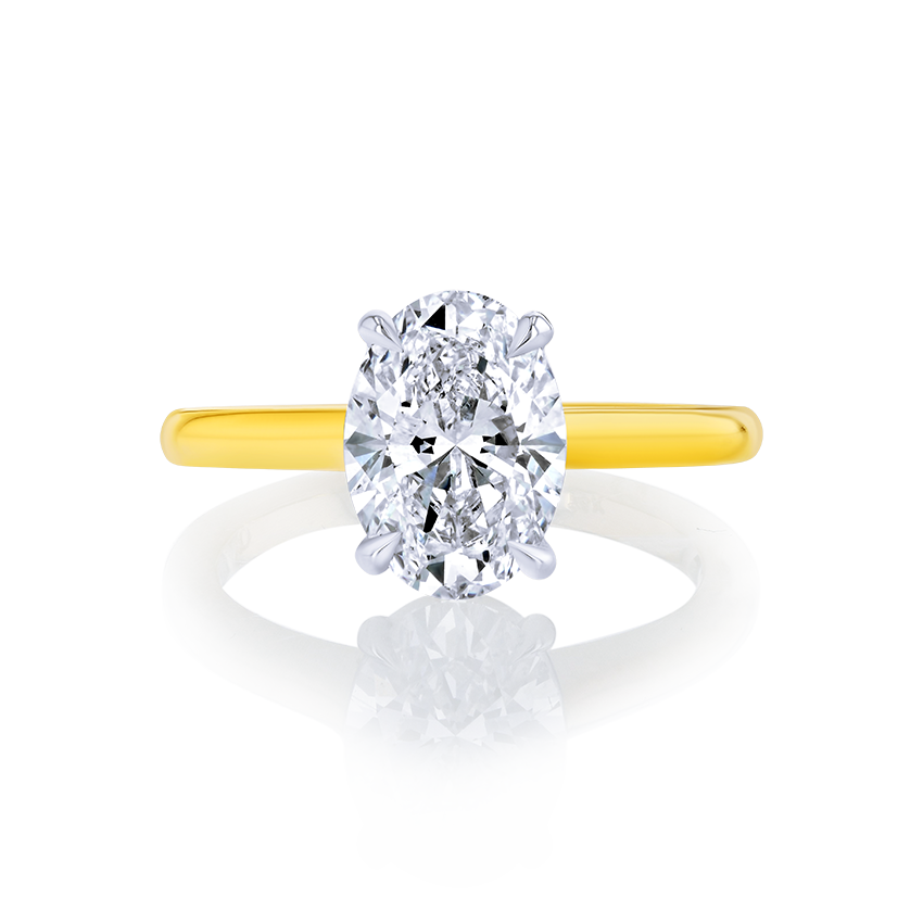 Low-Profile Oval Engagement Ring - Marvels Co.