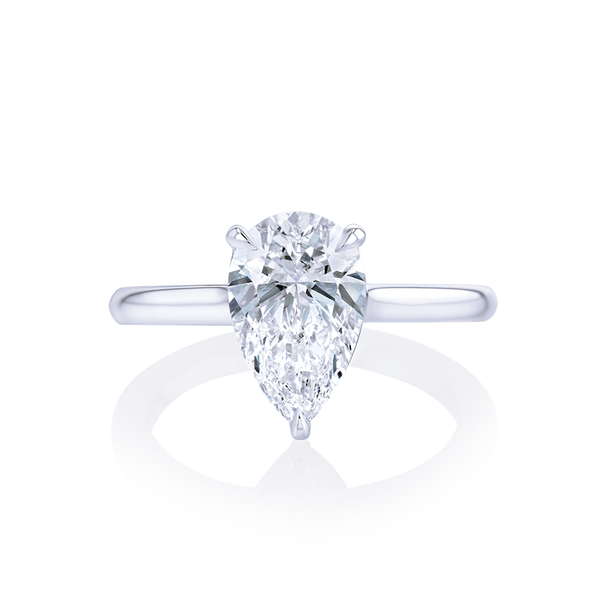 Low-Profile Pear Shaped Engagement Ring - Marvels Co.