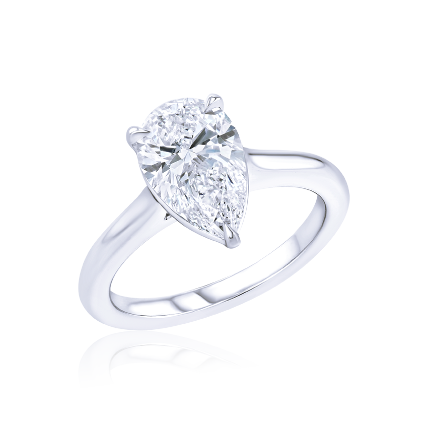 Low-Profile Pear Shaped Engagement Ring - Marvels Co.