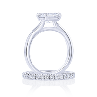 Low-Profile Emerald Cut Engagement Ring - Marvels Co.