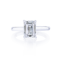 Low-Profile Emerald Cut Engagement Ring - Marvels Co.